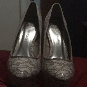 Pair of Taupe high Heels